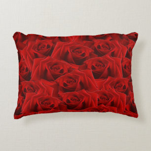 Romantic Red Rose Accent Pillow