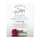 Romantic Red Rose Budget Wedding Program