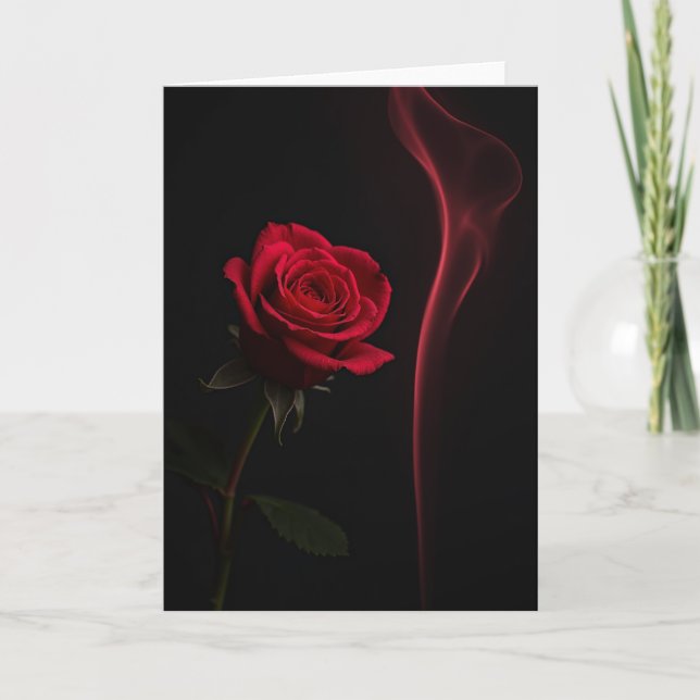 Romantic Red Rose Card (Front)