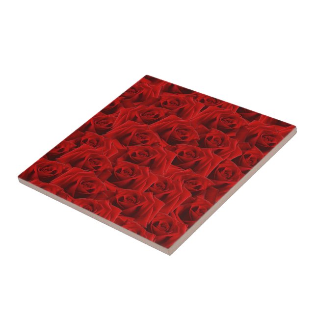  Romantic Red Rose Ceramic Tile (Side)