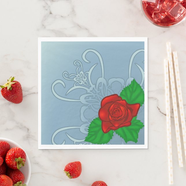 Romantic Red Rose Classic Floral Napkins (Creator Uploaded)