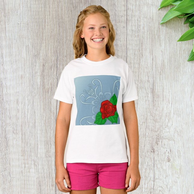 Romantic Red Rose Classic Floral T-Shirt (Creator Uploaded)