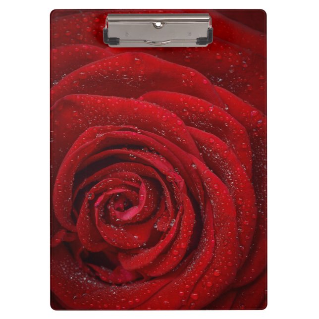 Romantic Red Rose Clipboard (Front)