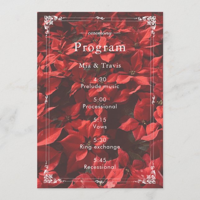 Romantic Red Rose | Floral Elegant Customizable  Program (Front)