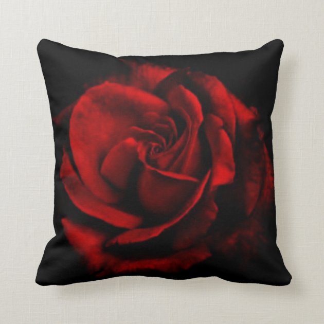 red rose throw pillow