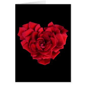 Romantic Red Rose Heart on Black (Front)