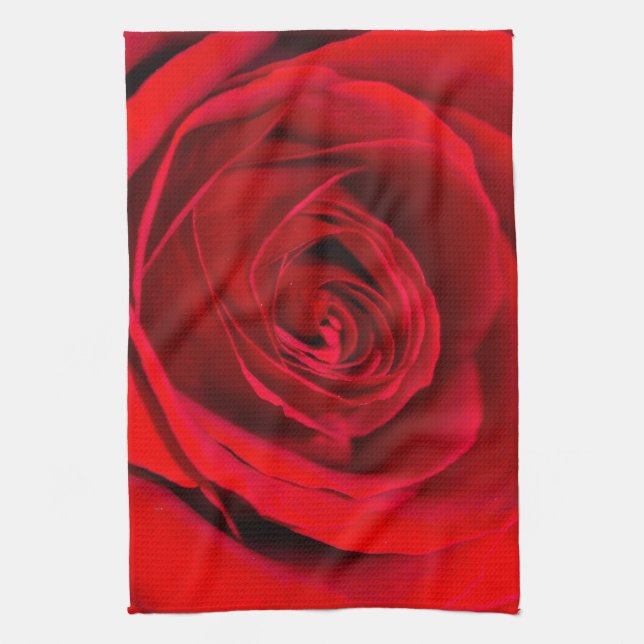 Romantic Red Rose in full bloom Kitchen Towel (Vertical)