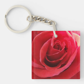 Romantic Red Rose Keychain