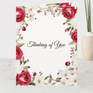 Romantic Red Rose & Lily of the Valley Wedding  Card