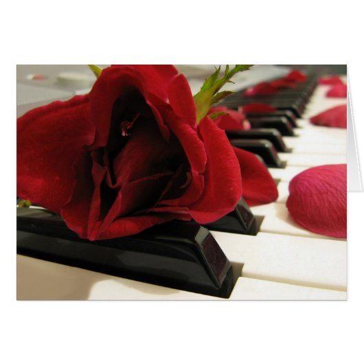 Romantic Red Rose Love Cards (Front Horizontal)