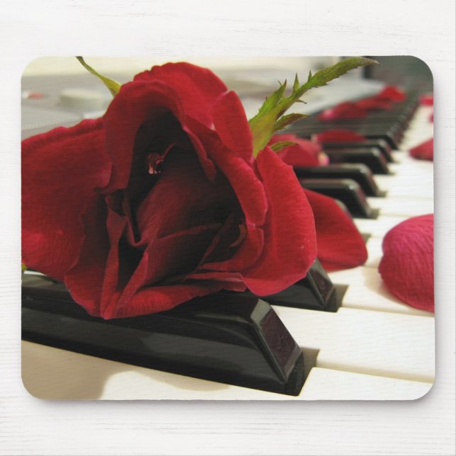 Romantic Red Rose Love Mouse Pad (Front)