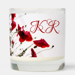 Romantic Red Rose Monogram Love Gift Scented Candle