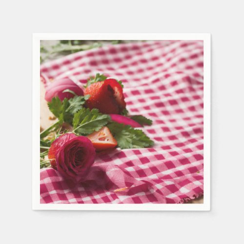 Romantic Red Rose Paper Napkins Perfect for Your  Napkins