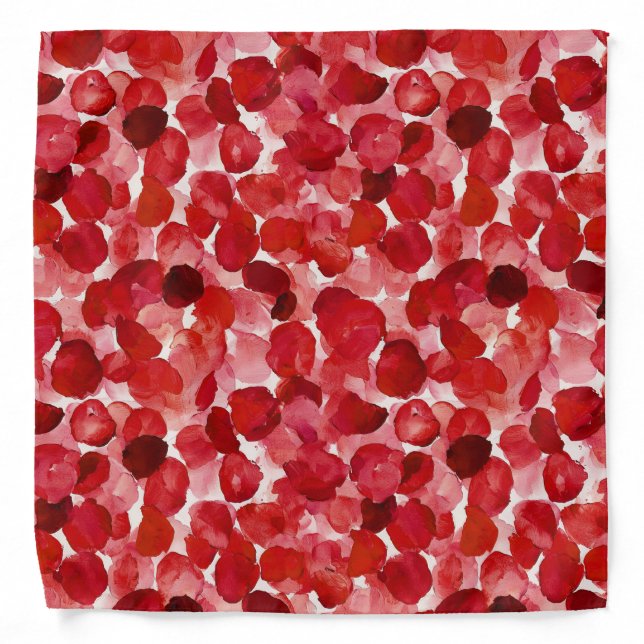 Romantic Red Rose Petals Floral   Bandana (Front)