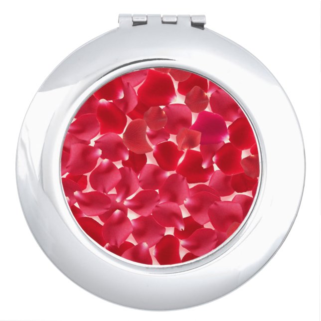 Romantic Red Rose Petals Gift Compact Mirror (Front)