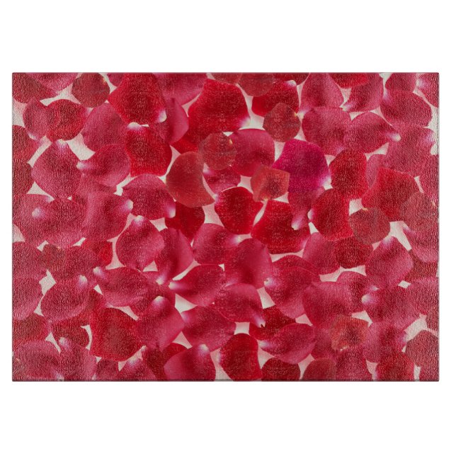 Romantic Red Rose Petals Gift Cutting Board (Front)