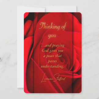 Romantic Red Rose Thinking of You Card