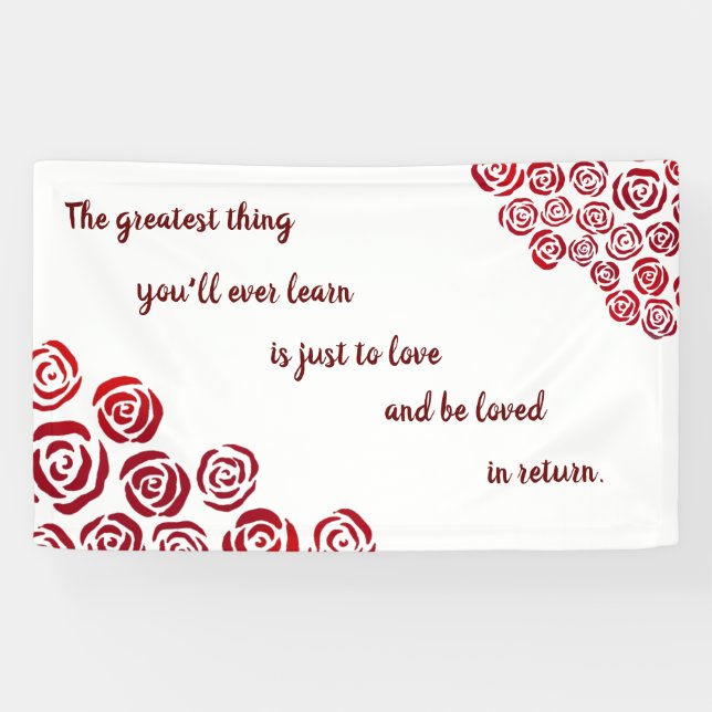 Romantic Red Rose Wedding Banner (Horizontal)