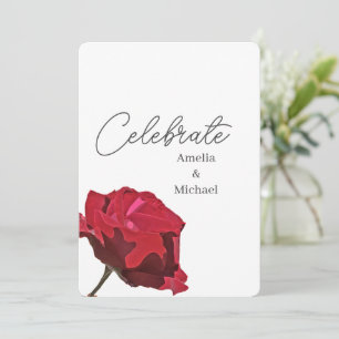 Romantic Red Rose Wedding Invitation