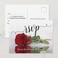 Romantic Red Rose Wedding RSVP