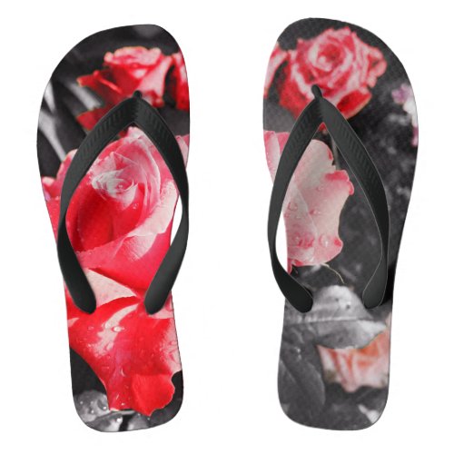 Romantic Red Roses Flip Flops