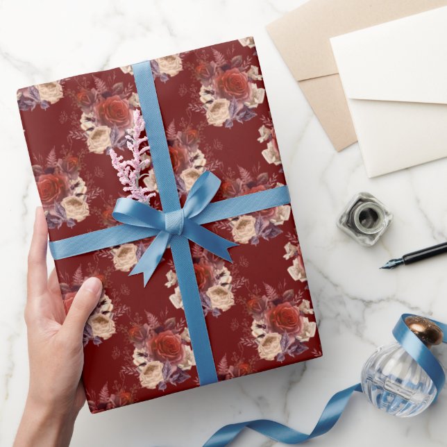 Romantic Red Roses Floral Wrapping Paper (Gifting)