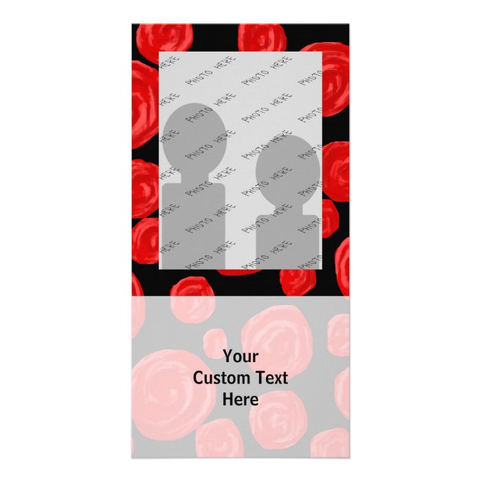 Romantic red roses on black background. photo cards