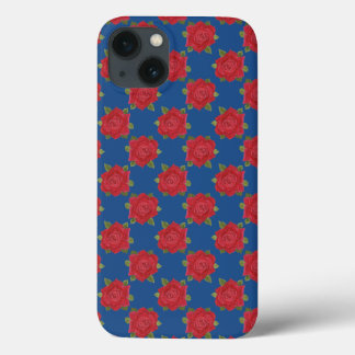 Romantic Red Roses on Deep Blue Custom Ipad Case