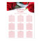 Romantic Red Roses Wedding Seating Chart