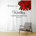 Romantic Red Roses Wedding Wall Backdrop | Zazzle