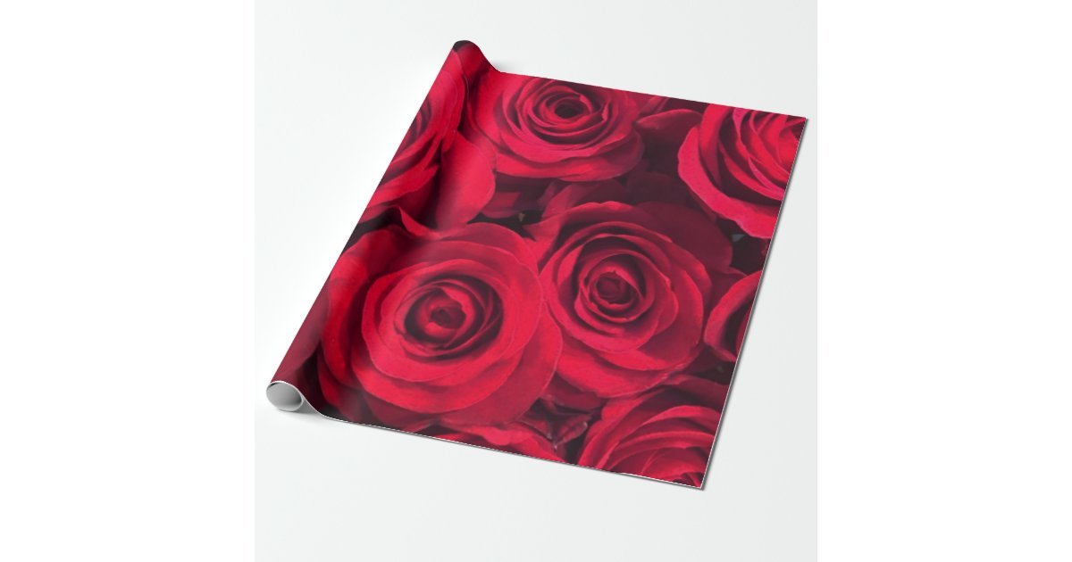 Red Rose Wrapping Paper | Zazzle