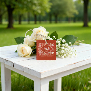 Romantic Red Rust 50th Anniversary Keychain