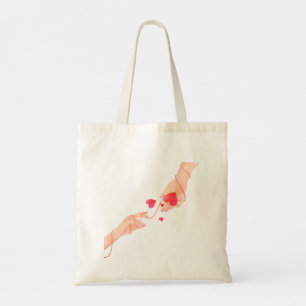 "Romantic Red String of Fate Hands & Hearts – Eter Tote Bag