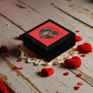 Romantic Red Valentine's Day Heart Photo Gift Box