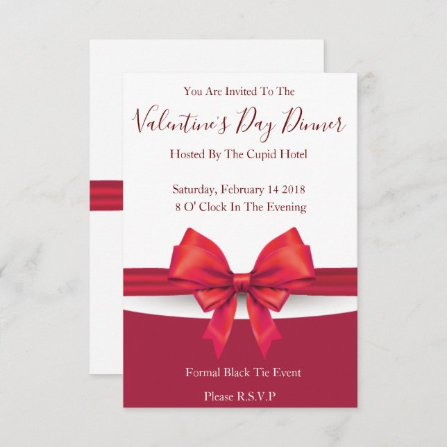 Romantic Red Valentines Invitations (Front/Back)