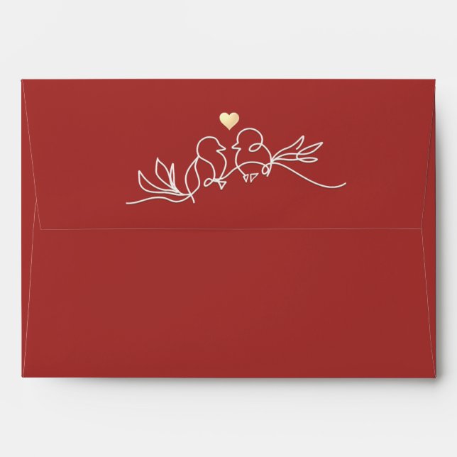 Romantic Red Wedding  Envelope (Back (Top Flap))