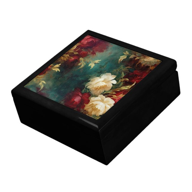 Romantic Red White Flowers  Gift Box (Side)