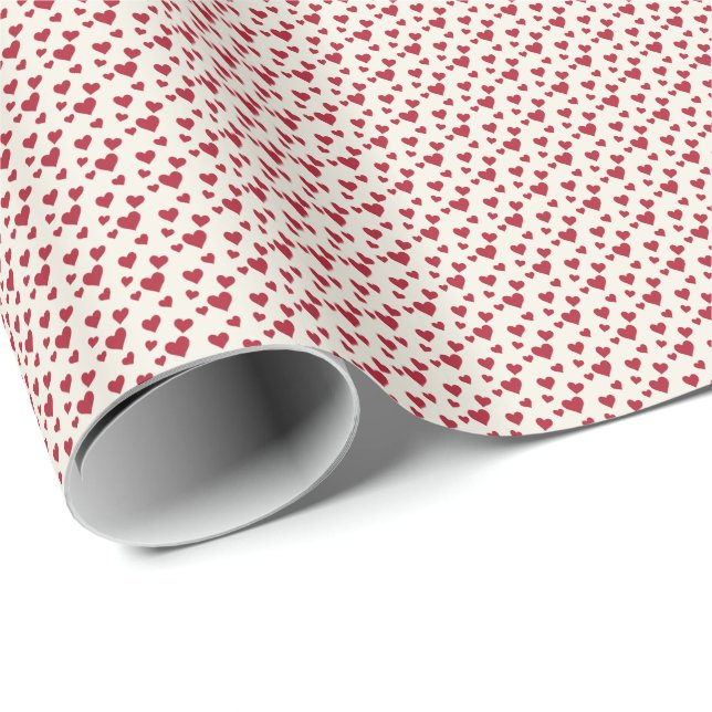 Romantic Red & White Valentine's Day Hearts  Wrapping Paper (Roll Corner)