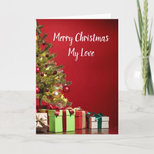 Romantic Red Wife or Girlfriend Christmas Holiday Card