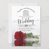 Romantic Reflecting Red Rose Elegant Wedding Invitation (Front)