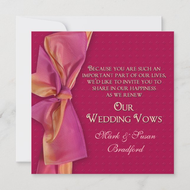 Romantic Renewing Wedding Vows Invitation (Front)