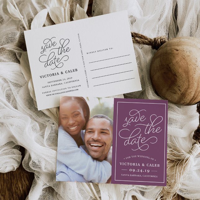 Romantic Request | Photo Save the Date Announcement Postcard (Creator Uploaded)