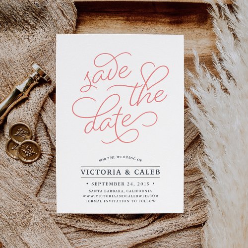 Romantic Request  Typography Save the Date Card