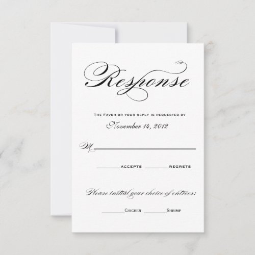 Romantic Response Cards - Black and White