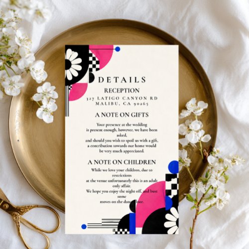 Romantic Retro 60s Wedding Enclosure Card