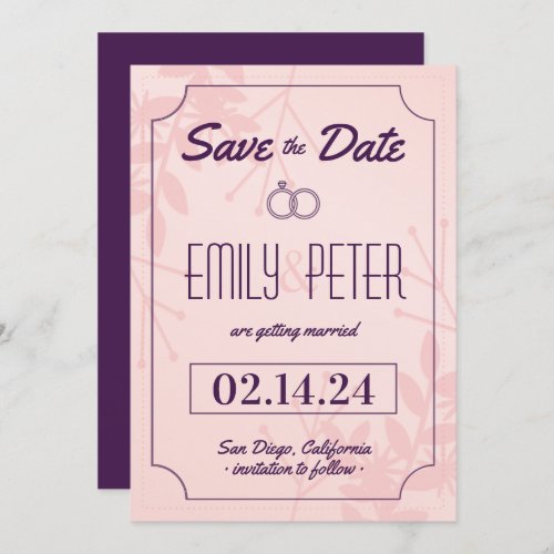 Romantic Retro Style Save the Date Card