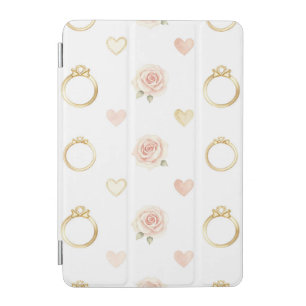 Romantic Rings and Roses Seamless Pattern iPad Mini Cover