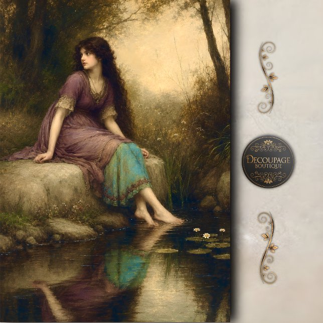 Romantic River Maiden Decoupage Tissue Paper (Romantic River Maiden Decoupage Tissue Paper)