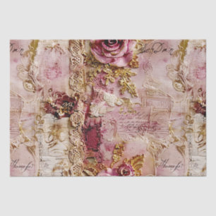 Romantic Rococo Dusty Rose Antique Lace  Tissue Paper