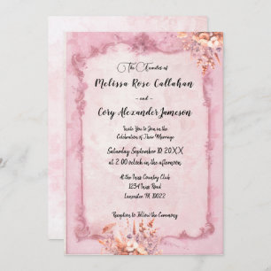 Romantic Rococo Style Floral Wedding Invitation